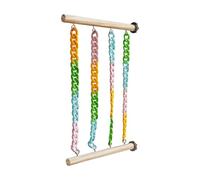 Interactive Sugar Gliders Exercise Toy Wooden Climbing Frame Colorful Chain Swing Hanging Rack For Cage Entertainment Pet Swing For Reptiles And Birds