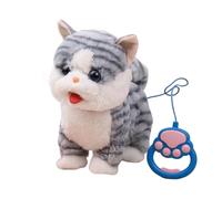 Interactive Talking Cat Singing With Licking Tongue Head Patting Sounds Voice Mimicry 8 Melodies Perfect For Kids (Grey, 31cm)