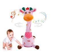 Interactive Talking & Dancing Giraffe Plush Toy - Repeats Your Voice, Sings, Glows, with Volume Control | Fun Birthday Gift (Pink-Rechargeable)