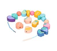 Interactive Threading Beads Toy Made of Wood for Children 4 to 6 Years, Perfect for Educational Play, Contains 10 Beads and 2 Ropes (#2)