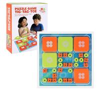 Interactive Tic Tac Toe Game Board, Portable Family Board Game Set with Mini X & O Pieces, 2-Player Strategy Travel Game for Kids & Adults, Party & Holiaday Game Night