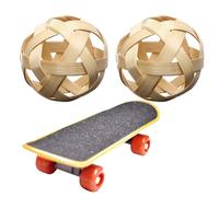 Interactive Tortoise Toy Set - Turtle Treat Ball with Training Skateboard | Includes 2 Feeding Grass Balls, Enrichment Toys for Small Pets, Reptiles, Indoor Outdoor Exercise Playing Accessories