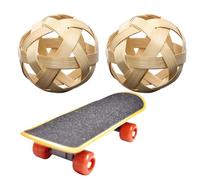 Interactive Tortoise Toy Set - Turtle Treat Ball With Training Skateboard, Includes 2 Feeding Grass Balls | Foraging Toy With Training Skateboard, Turtle Enrichment Set, 2 Treat Balls |