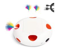 Interactive Toy for Cats, Motion Activated Rechargeable Play Box with Rounded Multi-Hole Shell, 2 Refill Tips Interactive Toy Rechargeable Moving Teaser Motion Activated Indoor Enrichment Type C