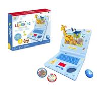 Interactive Toy Laptop-Featuring Lights, Sounds, and Educational Games-Fostering Creativity and Motor Skills Through Play, Pre School Laptop Interactive Educational Kids Computer Toy For Kids，Blue