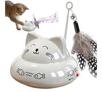 Interactive Toy - Silicone, 3.94x3.94x3.54in Electric Cat Teaser Smart Self-Play | Automatic Stimulating Entertainment, Cute Cat-Design Smart Teasing For Indoor Cats, Kittens, Exercise, Boredom Relief