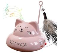Interactive Toy - Silicone, 3.94x3.94x3.54in Electric Cat Teaser Smart Self-Play | Automatic Stimulating Entertainment, Cute Cat-Design Smart Teasing For Indoor Cats, Kittens, Exercise, Boredom Relief