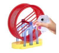 Interactive Toys - Electronic Hamster Toy,Fake Plush Bunny Model with Stand Exercise Wheel Game Cat Dog Entertainment for Child Girl Boy Birthday