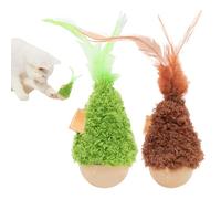 Interactive Toys for Cats - 2-piece Exercise Wobble Ball - Cat Teaser Toy with Catnip - for Kitchen Living Room Home Apartment Corner Alone Time Play Area