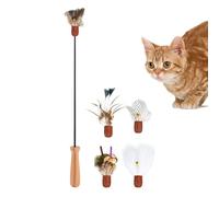 Interactive Toys for Cats - Adjustable Telescoping Teaser Rod | Kitten Quiet Play Toys | for Pet Home Indoor Outdoor Birthday Ground Daily Holiday