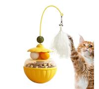 Interactive Toys for Cats, Wobbling Cat Nipple Ball with Feathers for Cats Children, Cat Movement Toy, for Daily Movement Indoors and Outdoors, Stress Relief and Entertainment Z