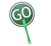 Interactive Vocabulary Teaching Tool Double Side Go/Staop Sign with Handle for Student Educational Classroom Easy Storage Language Learning Tool