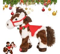 Interactive Walking Pony Plush Horse with Neighing Sound, Head Wagging & Tail Movement, Soft Stuffed Animal Toy for Kids, 1 Pcs