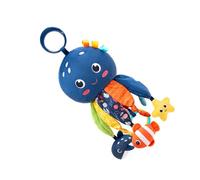 Interactive Whale Crib Hanging Toy with Teether Stuffed Plush Rattle for Babies Bed Around Sensory Accessories Teething Relief Toy