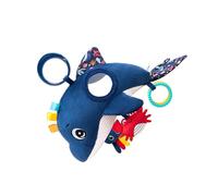 Interactive Whale Crib Hanging Toy with Teether Stuffed Plush Rattle for Babies Bed Around Sensory Accessories Teething Relief Toy