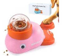 Interactive Whale Shaped Dog Puzzle Feeder, Pet Slow Feed Bowl, Blue and Orange (Pink)