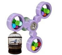 Interactive Windmill Bird Toy - Enrichment & Mental Stimulation, Rotating Foraging Wheel Design, 10.6cm Compact Diameter + Triple bladee Motion, durablee ABS Resin Composite - For Parrots & Cockatiels