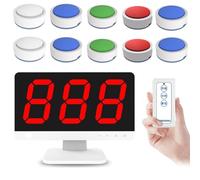 Interactive Wireless Quiz Game System with Remote Control, Multiple Answer Modes, Wireless Quiz Answer Game Buzzer, for Game Shows, Educational Activities, and Fun Group Events 10-Piece Set