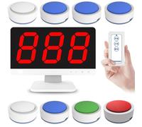 Interactive Wireless Quiz Game System with Remote Control, Multiple Answer Modes, Wireless Quiz Answer Game Buzzer, for Game Shows, Educational Activities, and Fun Group Events 8-Piece Set