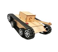 Interactive Wood Science Experiment Tanks Toy Model Building for Children to Learn Mechanical Principles Circuits Wooden Electric Educational Science Experiment for Technology Learning and Fun