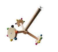 Interactive Wooden Bird Stand With Rotating Feature Bird Cage Colorful Parrot Perch Windmill Toy For Mental Stimulation