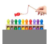 Interactive Wooden Fishing Toy - Magnetic Game Activity, Kids Educational Puzzle, Preschool Learning Set | Hand Eye Coordination Development Game, Color Matching Fishing For Birthday Travel Classroom