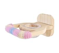 Interactive Wooden Parrot Feeding Stand Includes Feeding Accessory For Cockatiels Finches MultiFunctional Design Cotton Wrapped Wood Perch For Finches
