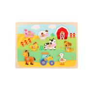 Interactive Wooden Puzzle Panel for Kids Early Skill Characters Pegs Fruits Shapes Hand Eye Coordination Multifunctional Wooden Peg Puzzles