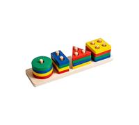 Interactive Wooden Shape Color Sorting Game Stacking Toy for Toddler Boy Girl to Boosting Imagination and Social Skills Toddler Educational Puzzle Toy