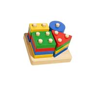 Interactive Wooden Shape Color Sorting Game Stacking Toy for Toddler Boy Girl to Boosting Imagination and Social Skills Toddler Educational Puzzle Toy