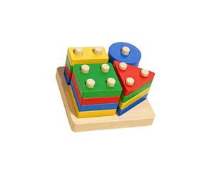 Interactive Wooden Shape Color Sorting Game Stacking Toy for Toddler Boy Girl to Boosting Imagination and Social Skills Toddler Educational Puzzle Toy