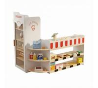 ＡＷＨＡＯ Interactive Wooden Toy Shop Space-Saving Corner Layout, Toy Grocery Store with Shelves, Educational, for Playroom