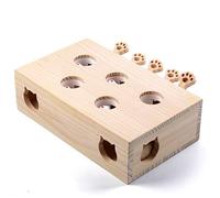 Interactive Wooden Whack-A-Mole Cat Toy, Engaging and Durable Play for Cats and Kittens, Keeps Pets Entertained and Stimulated, Natural Wood Design, Perfect for Indoor Exercise and Fun - Pet Gift Idea