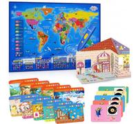 Interactive World Map & Search and Find Activity Books with Talking Pen
