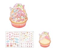 Interactively Flower House Sticker Set for Kids Safe PET Matter Craft Project with Scene Piling Creativity Multilayer Scene Building Sticker