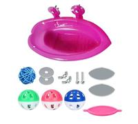 Interactively Mirrored Bird Bath Toy Wall Mounted Bird Bathing Tub Pool Toy For Cockatiels Parakeets Finches Hanging Bath