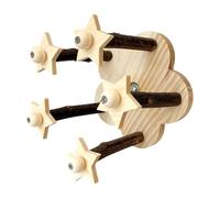Interactively Wooden Bird Perches with Rotating Parrots Foraging Toy Windmills Hanging Bird Stand Cage Accessories Parrots Foraging Toy for Lovebirds