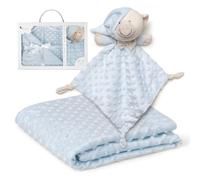 Interbaby PD001-01 Baby Blanket with Blue Doudou Bear, Blue, 0.72 kg