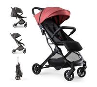 Interbaby Pushchair | Baby Stroller from Birth up to 48 Months or 22 kg | Quick Fold Button, Shock Absorbers, XXL Interchangeable Hood, Baby Stroller Minimum Plus Space Red