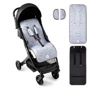 Interbaby Universal Pushchair Mat for Summer | Breathable and Comfortable | Baby Trolley Cover 100% Cotton, 84 x 34 cm, Protectors for Harness | Grey Cat Pram Cover