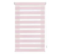 INTERBLIND Night and Day Roller Blind - Pink, 140W x 180H cm, Tool Free Installation, Polyester, Semi-Sheer