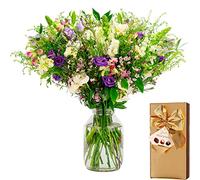 InterBloom | The Wild - Next Day Large Wildflower Inspired Beautiful Fresh Flower Bouquet with a Hamlet Chocolates