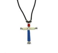 Intercession Horseshoe Nail Cross Necklace, 1.5" Long, Handcrafted Steel Cross with 4 Authentic Horseshoe Nails for Prayer and Remembrance, nylon, steel, No Gemstone