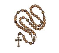 Intercession™ Our Father Sacred Handmade Solid Wood Rosary (Our Lady - Walnut)