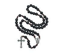 Intercession Our Father Sacred Handmade Solid Wood Rosary, Wood