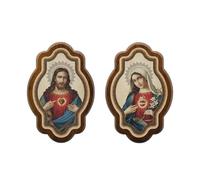 Intercession Sacred Heart of Jesus and Virgin Mary Framed Artwork, 2 Piece Set
