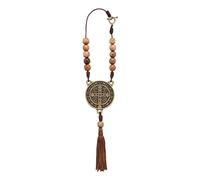 Intercession St Benedict Medal Car Decade Rosary (Antique Gold)