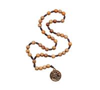 Intercession St Michael Sacred Handmade Solid Wood Chaplet, Unisex Adults, Wood, 4 Inch, Brown