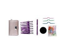Interchangeable Aluminum Crochet Hook with 8 Tip Ergonomic Crochet Hook Needle 3.0mm-7.0mm with Knitting Marker Clip Detachable Knitting Needle