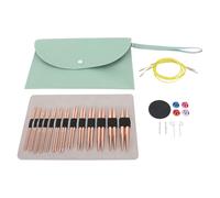 Interchangeable Circular Knitting Needle Set 26 Pieces 3.0-10.0mm Aluminium with Flexible Cables and PU Case - Versatile, Lightweight Needles for Sweaters, Hats, Home Knitting